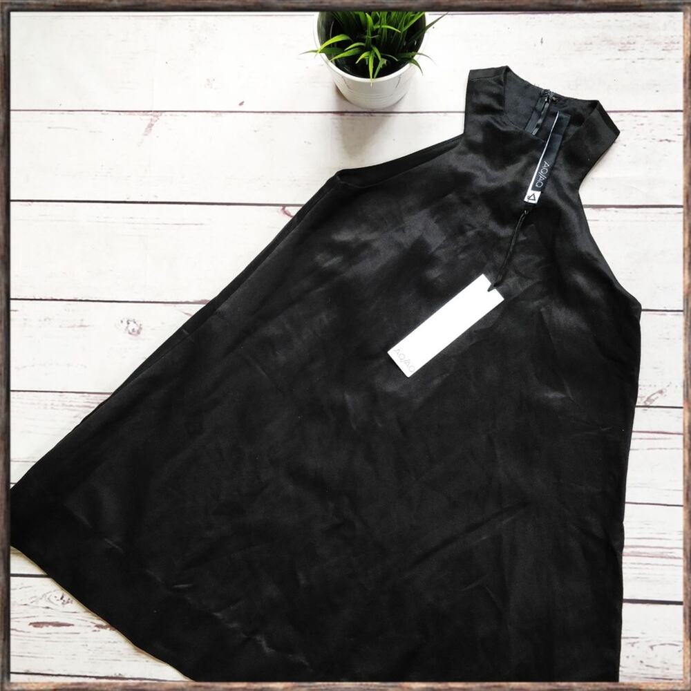 AQ/AQ Voyage Mini Linen Dress, Revolve, Black, Sleeveless, LBD, size 2, NWT